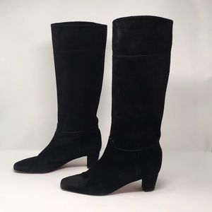 CHRISTIAN LOUBOUTIN BLACK SUEDE BOOTS 39